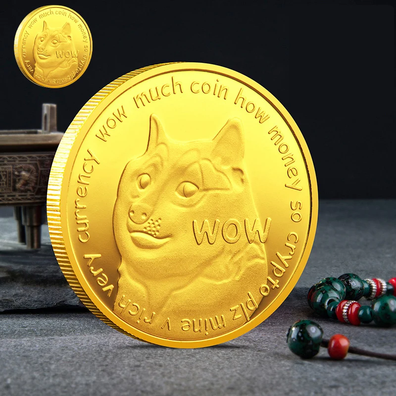 

40 мм Dogecoin 999 позолоченные серебряные памятные монеты Dogecoin с милым рисунком собаки коллекция на год монеты Вызов Монета