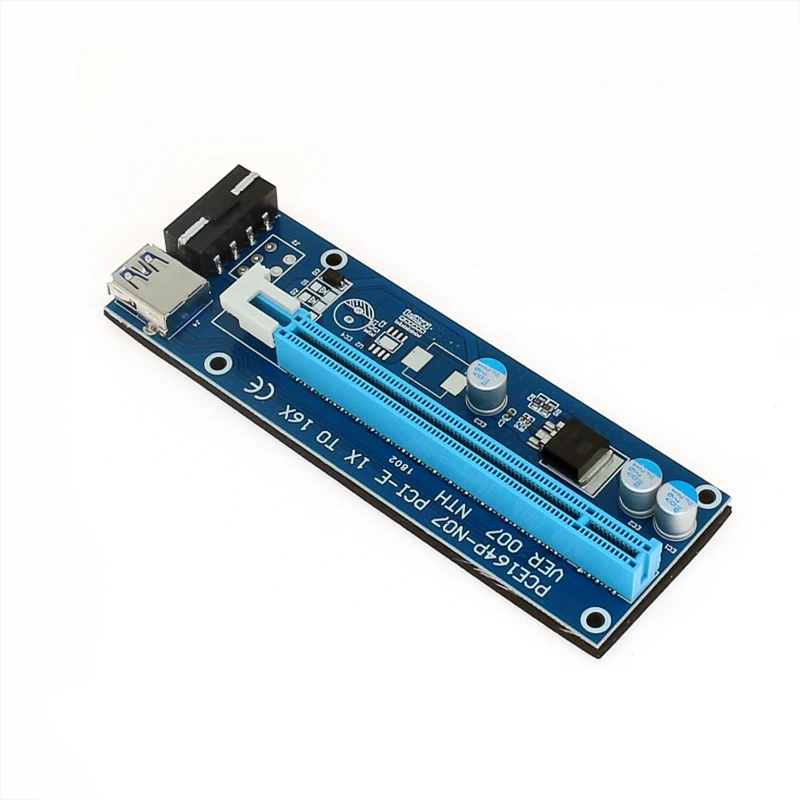 Райзер-карта Molex 4Pin SATA PCI Express PCIE PCI-E адаптер 1X к 16X USB3.0 удлинитель для майнинга |