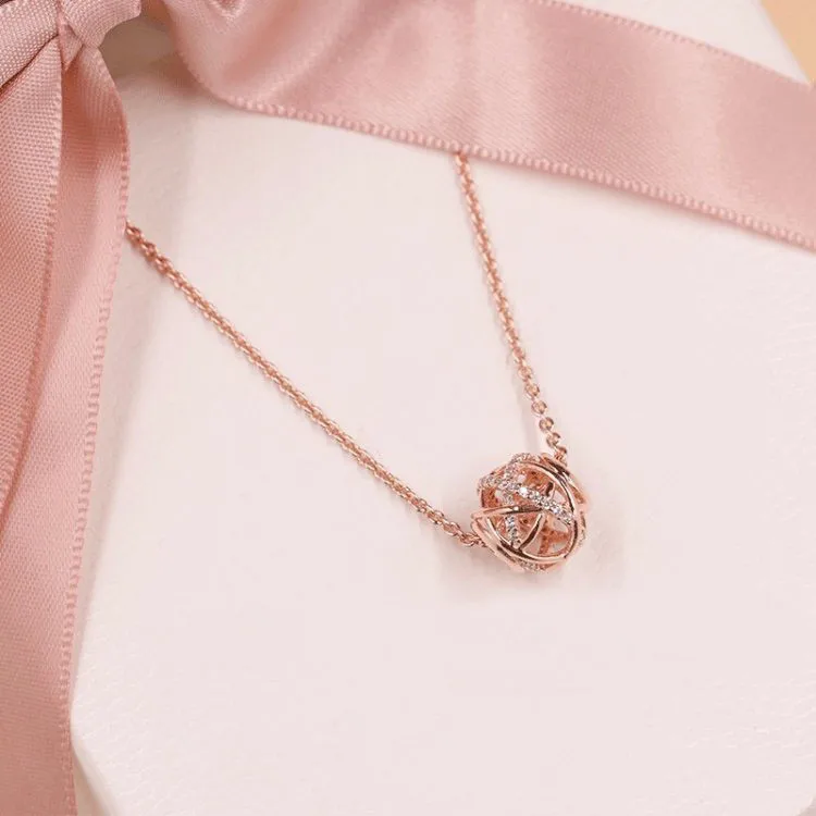 

YPD46 925 Silver Zircon Girl Necklace Birthday Wedding Party Gift Girl Necklace