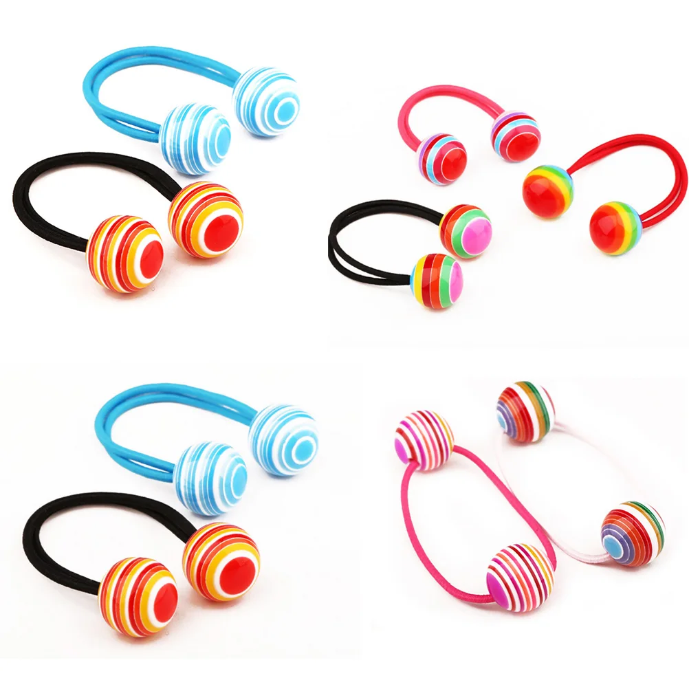 

1pcs Styling Tool Striped Ball Beautiful Women Girl And Children Hair Holders Hair Rope Headwear Elastic Hair Bands Accessories
