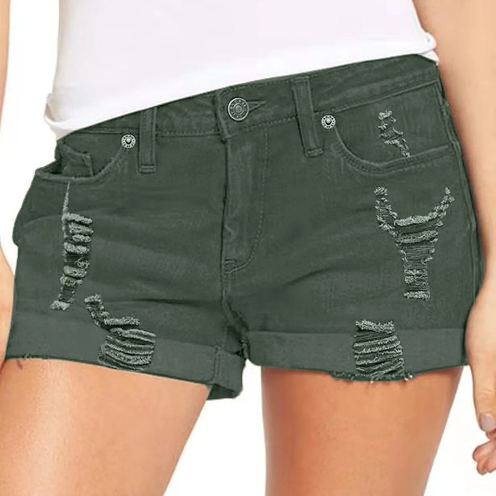 Горячая Распродажа летние женские короткие джинсовые брюки с высокой талией