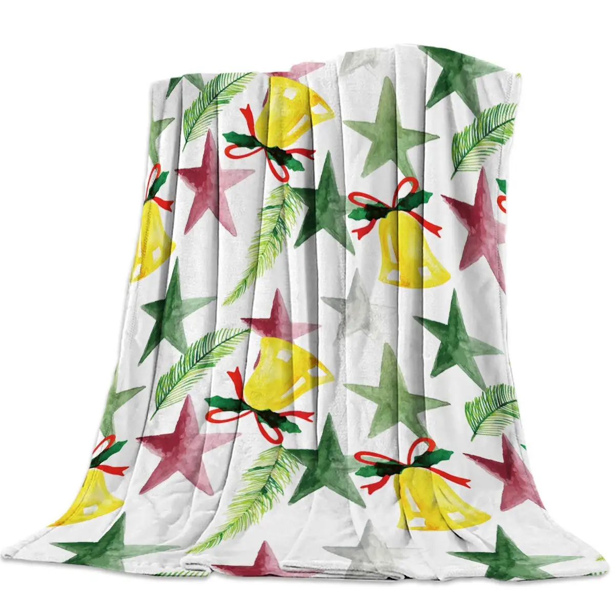 

Fleece Blanket Throw Blanket for Bed Or Couch,Super Soft Microfiber Fuzzy Decorative Flannel Blanket for Adults Kids,Merry