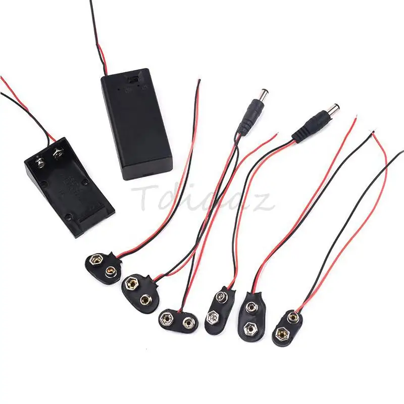 Батарейный блок 9 В с кнопкой T/I Тип крышкой переключателем и штепсельной вилкой 5