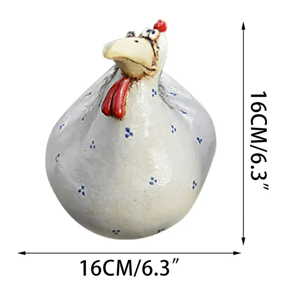 

Fence Sitting Hen Ornament Cute Resin Chicken Garden Sculpture Yard Art Statues Home Yard Farm Decoration