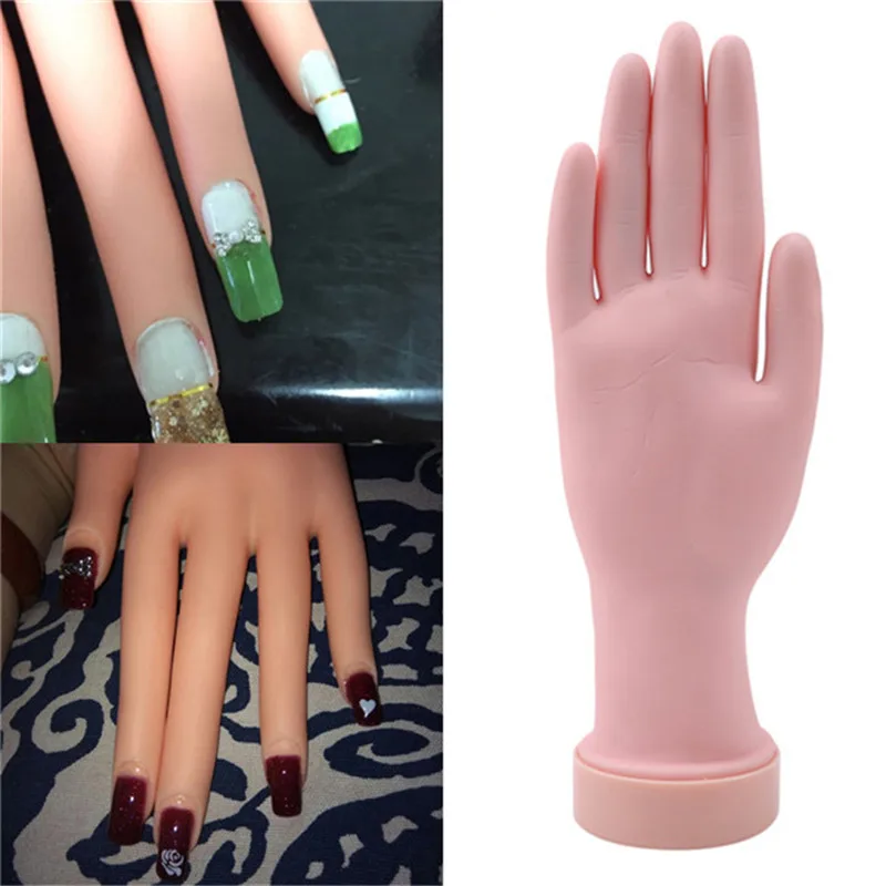 

Nail Art Tools New Flexible Soft Plastic Flectional Mannequin Model Painting Practice Tool