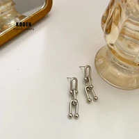 2020 new unique design horse shoe design pendant earrings for womans fashion korean jewelry girls party unusual earrings