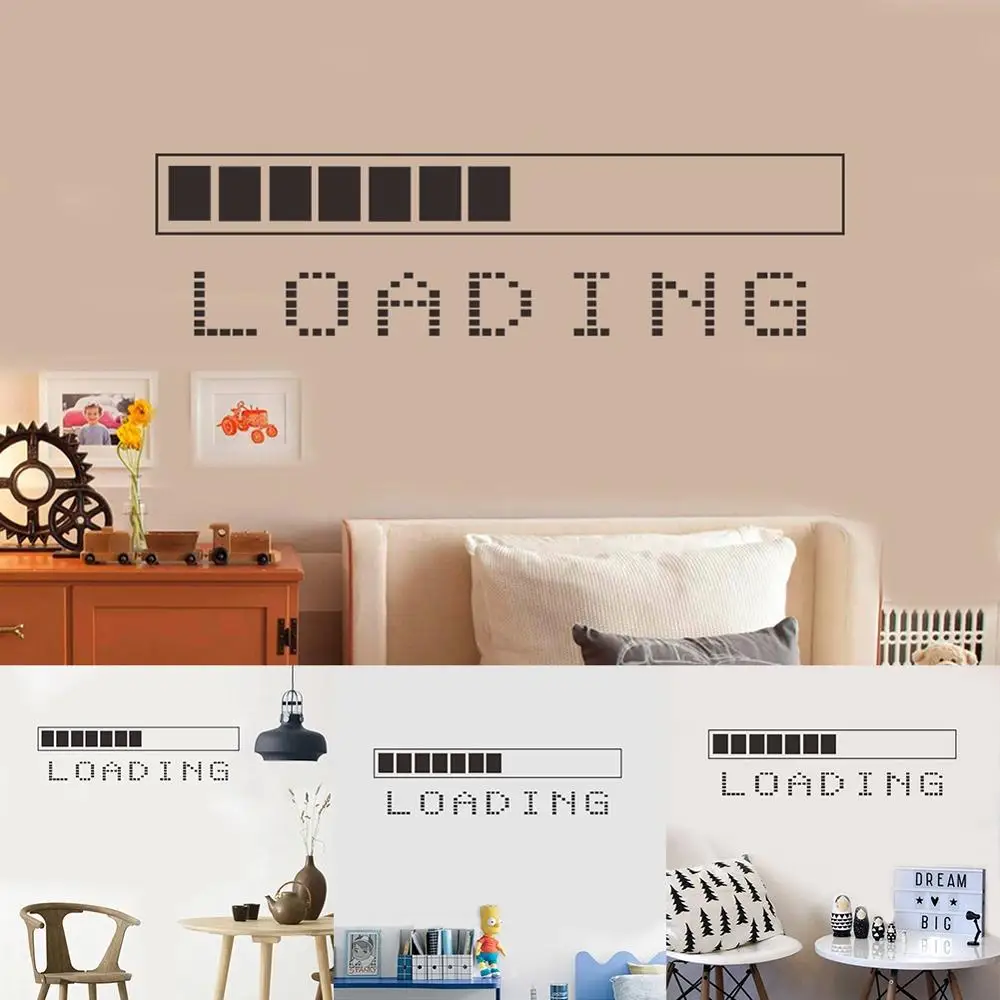Настенная Наклейка s компьютерные игры загрузка резная спальня гостиная