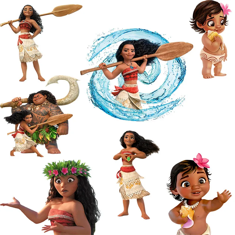 

Disney Moana patches for ironing on clothes Fusible Patch DIY T-shirt for Christmas decoration on girls clothing for Kids gifts