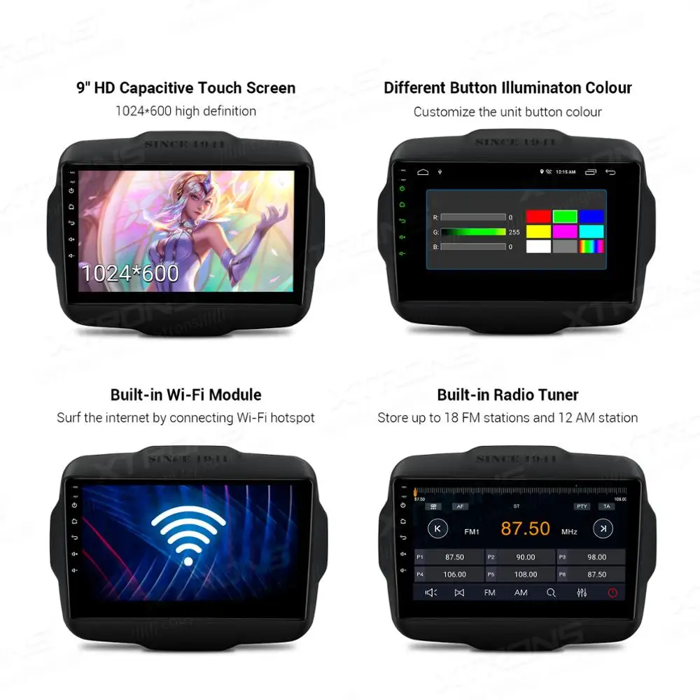 XTRONS 9 ''Android 10 0 DSP Автомобильный мультимедийный стерео радиоплеер для Jeep Renegade 2015