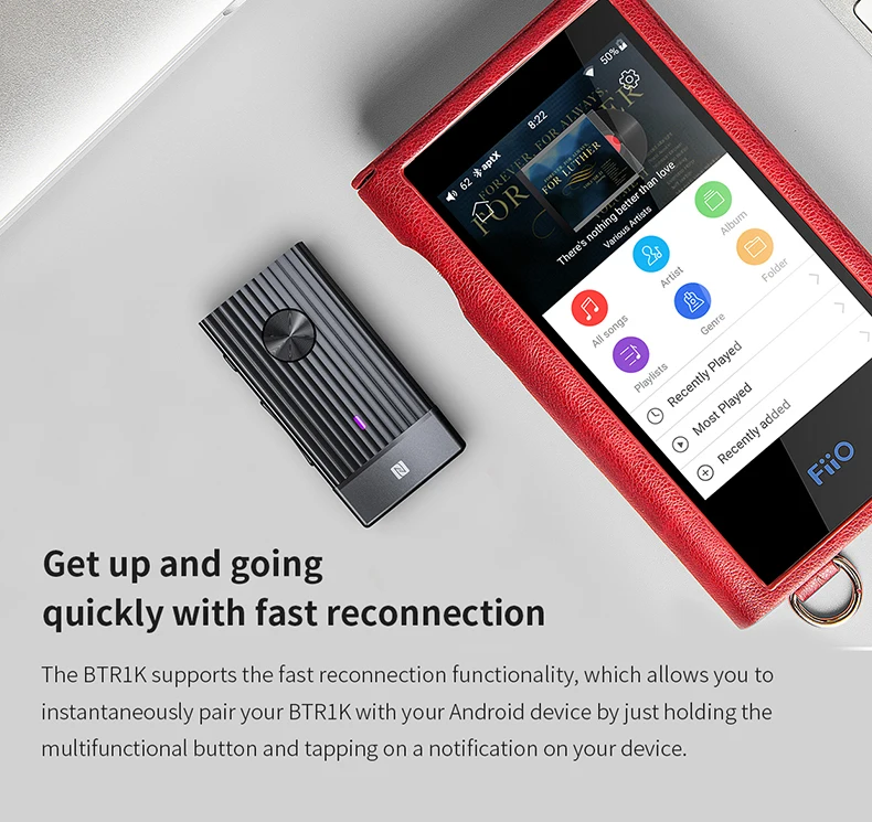 FiiO S порт s Bluetooth усилитель 5,0 BTR1K аудио приемник с поддержкой APTX/AAC/APTXLL, NFC сопряжение, USB DAC и порт type C