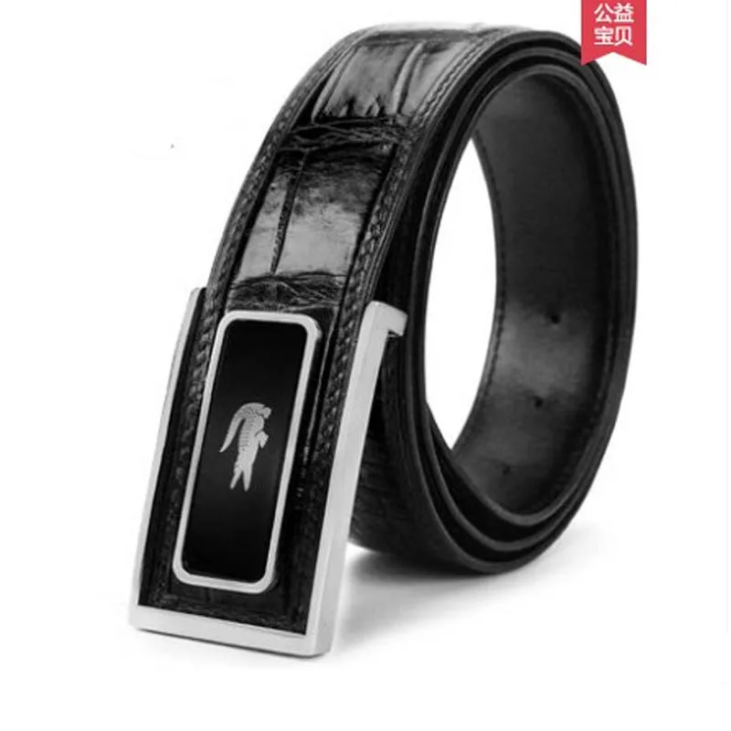 

moben Thailand crocodile leather men belt male tide Smooth buckle male business of high-grade men belt