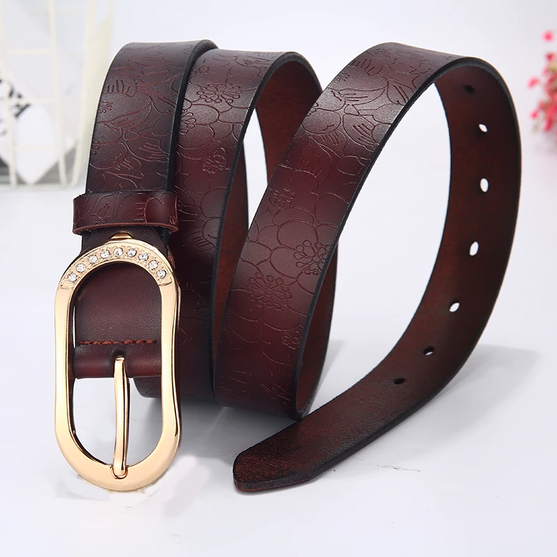 Aoluolan luxury designer belts for women pin buckle belts top genuine leather belts for waist women High quality