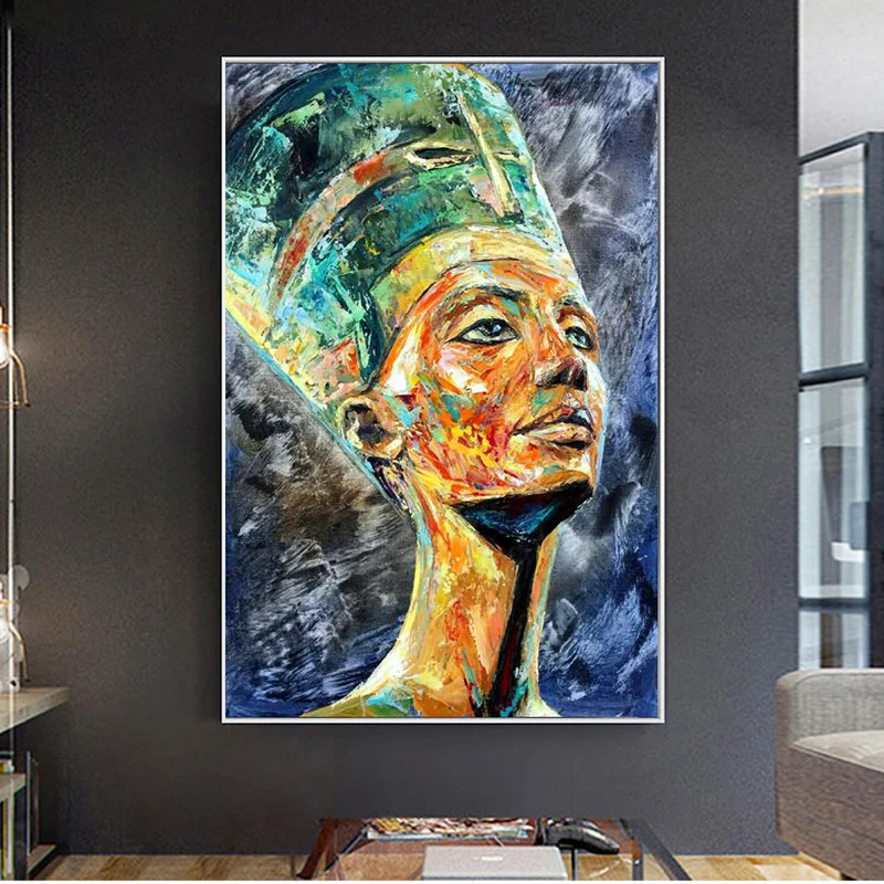 

Egyption Modern Art Oil Paintings Print on Canvas Art Posters And Prints Abstract African Woman Art Pictures Home Decor Cuadros