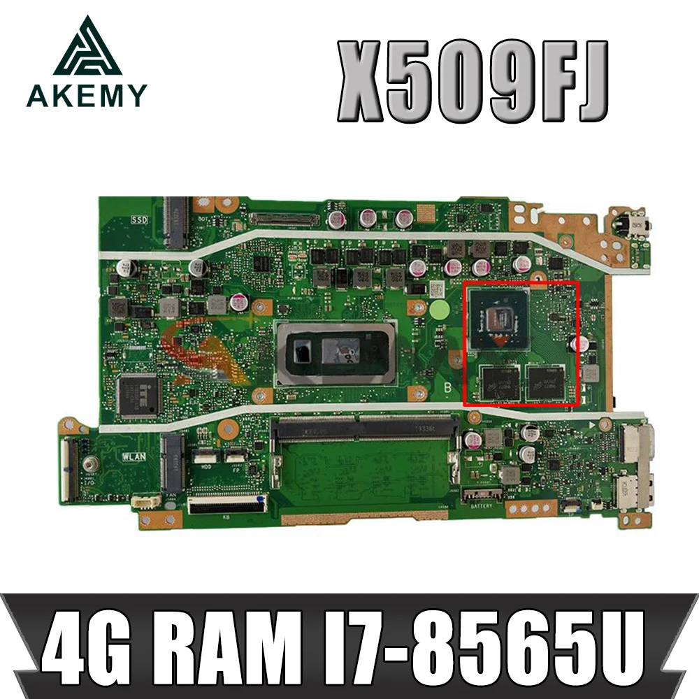 

For asus VivoBook 15 X509FN X509FL X509FB X509FJ X509F A509F K509F F509F Laptop Mainboard Motherboard With 4G/I7-8565U (V2G) GPU