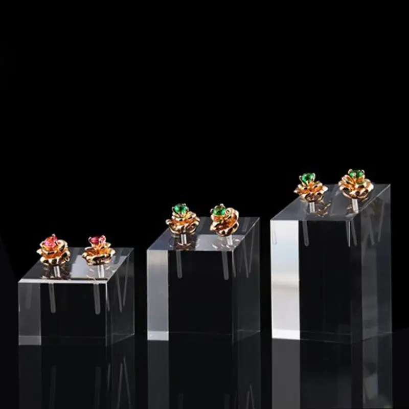 Прозрачный акриловый квадратный держатель для сережек подставка ювелирных
