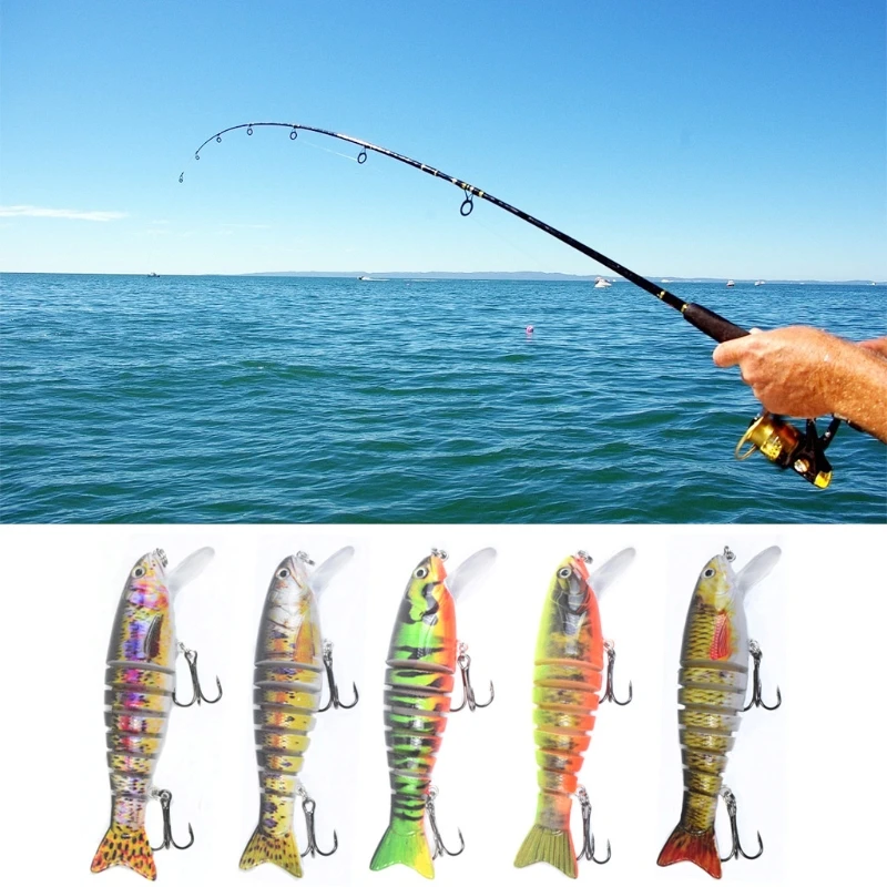 

5 шт. рыболовные приманки для бас форель 4,3 "мульти шарнирные плавающие приманки медленно опускается на дно бионические приманки для рыбной ...