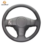 Ручная прострочка, сделай сам, черная натуральная кожа чехол рулевого колеса автомобиля для Toyota Yaris Vios RAV4 2006-2009 Scion XB 2008