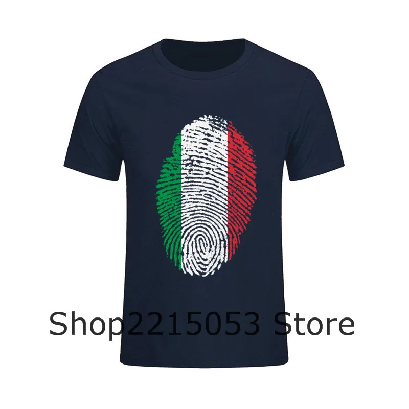 Italy Flag Fingerprint Short T-Shirt Homme Orang Cotton Funny TShirts Fashion 2020 T Shirts blouse orologio uomo shadowhunters | Мужская