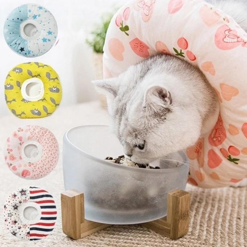 

Elizabeth ring soft cloth pet cat Elizabeth white anti licking headgear shame collar cat neck ring sterilization products
