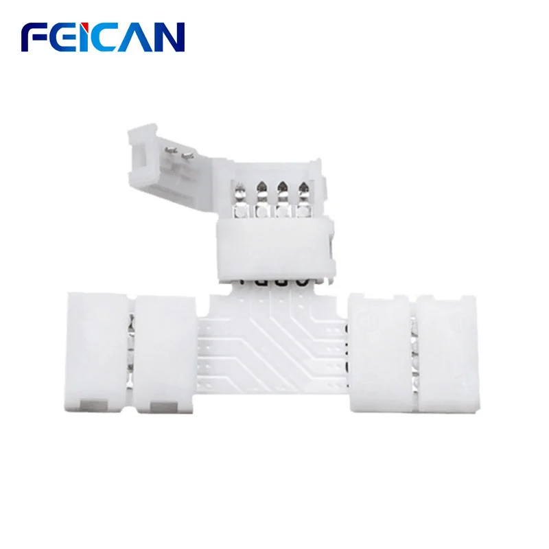 Светодиодная лента Разъем света 5 Pack 4Pin RGB T образный 10 мм разъем для SMD5050