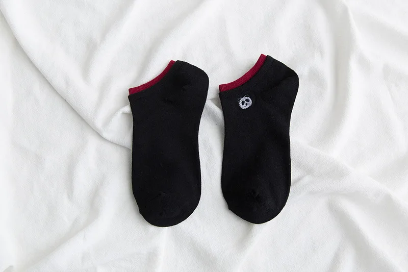 

10pairs/lot Socks Color Matching Double Layer Luokou Cute Delicate Embroidery Strawberry Pig Panda Design Rabbit Boat Love