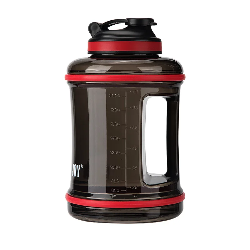 

2.5L Wide Mouth Gallon Water Bottle Black Protein Shaker Large Capacity Motivational Sports Gym Cold Water Jug Drink Bottle