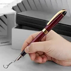 Роскошная металлическая перьевая ручка, Красивая Искусственная школа, стационарные перья для перьевых ручек 0,5 мм, индивидуальный логотип, подарок