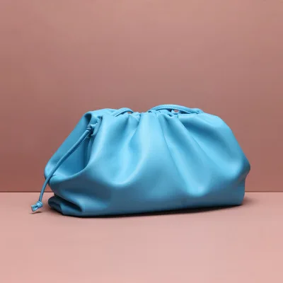 Sky blue Large Роскошные Дизайнерские вместительные сумки, женские кошельки из натуральной кожи и сумки, сумка-конверт, клатч, винтажная сумка на плечо с пельменями, сумка через плечо - Цвет: Sky blue Large