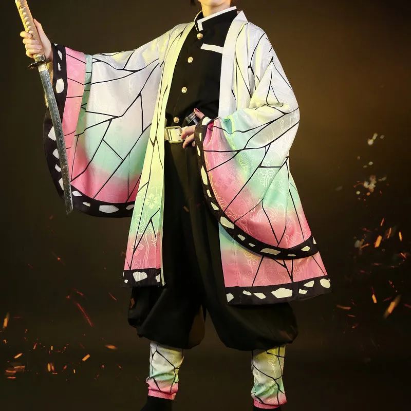 Кимоно Kochou Shinobu для косплея из аниме рассекающий демонов кимоно м/ф no Yaiba пальто