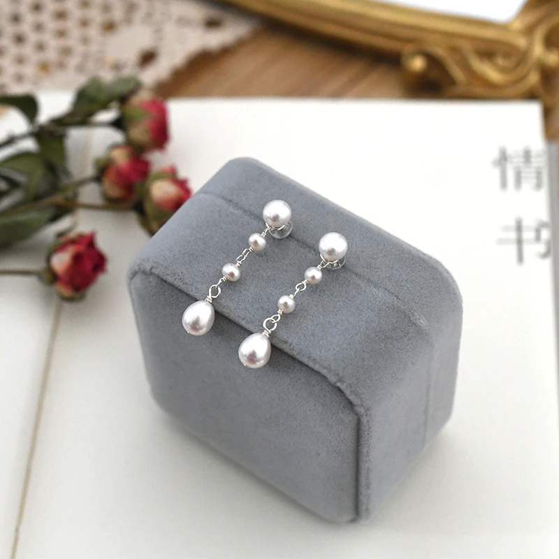 ASHIQI натуральный пресноводный жемчуг серебро 925 пробы длинные серьги ручной работы модные женские 2020