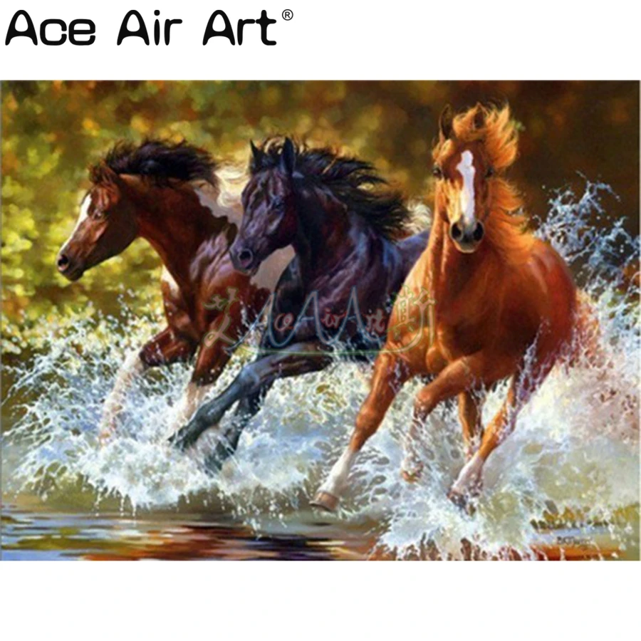 

Home Hobby Full Square/Round Rhinestones 5D DIY Diamond Painting Horses Galloping Diamond Mosaic Sale Offered by Ace Air Art