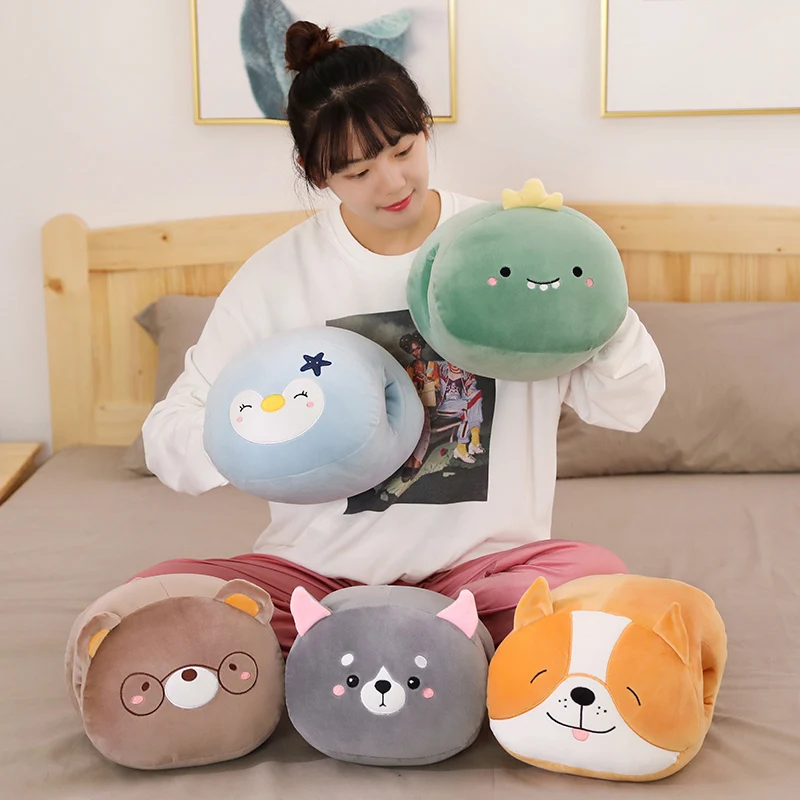 Мягкая голова героя мультфильма игрушки руки теплые отверстия Хаски коала Kawaii