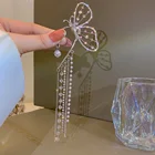Женские серьги-клипсы с кристаллами, с жемчугом