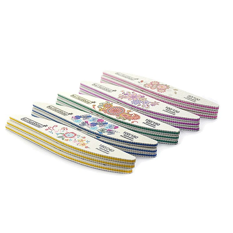 

1Pc Nail Files Printed Manicure Tool Washable Nails Files Sandpaper Willow High Quality Manicure Tool New
