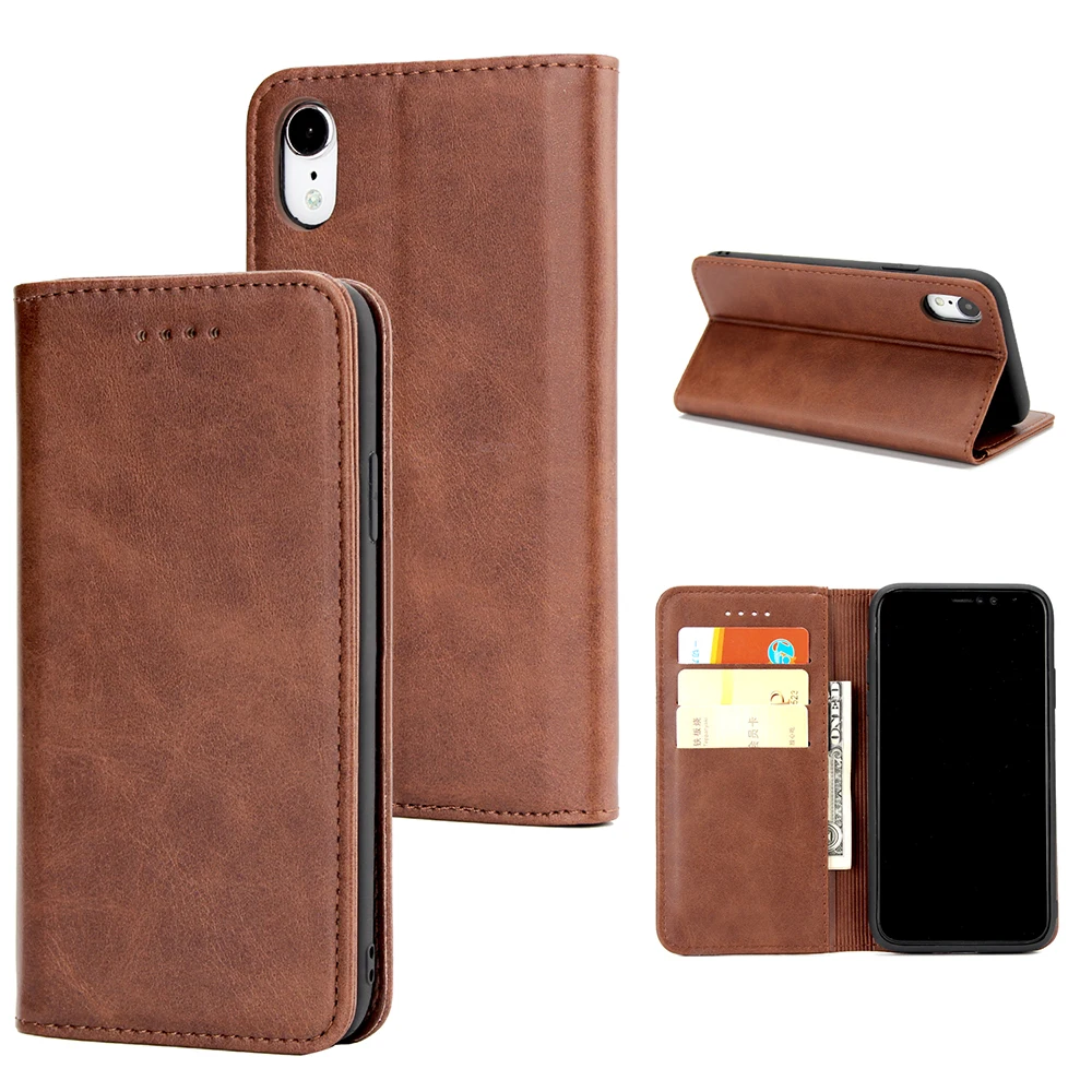 Флип чехол для телефона из искусственной кожи iPhone 7 8 Plus Xr X Xs Max роскошные мягкие