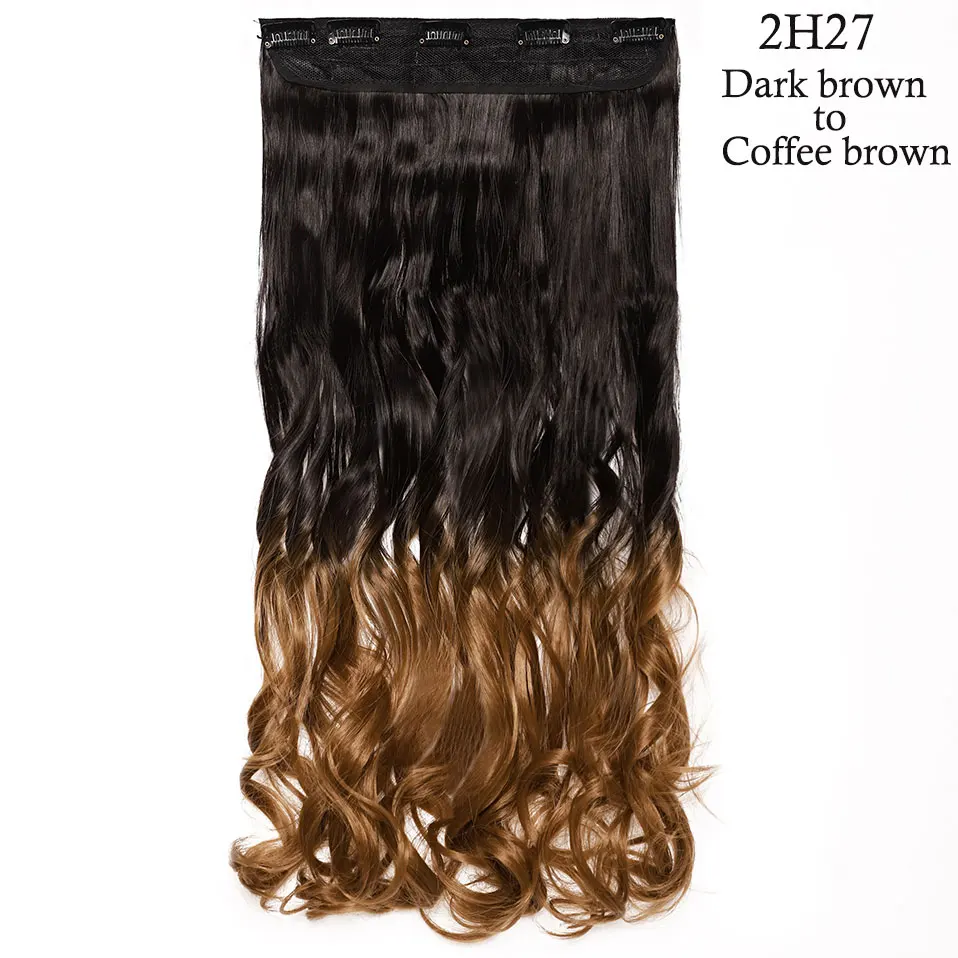 994 S-noilite, 49 цветов, 24 дюйма, кудрявые волосы для наращивания на заколках, один кусок, Омбре, красный, розовый, фиолетовый, синтетические волосы на заколках для женщин - Цвет: 994