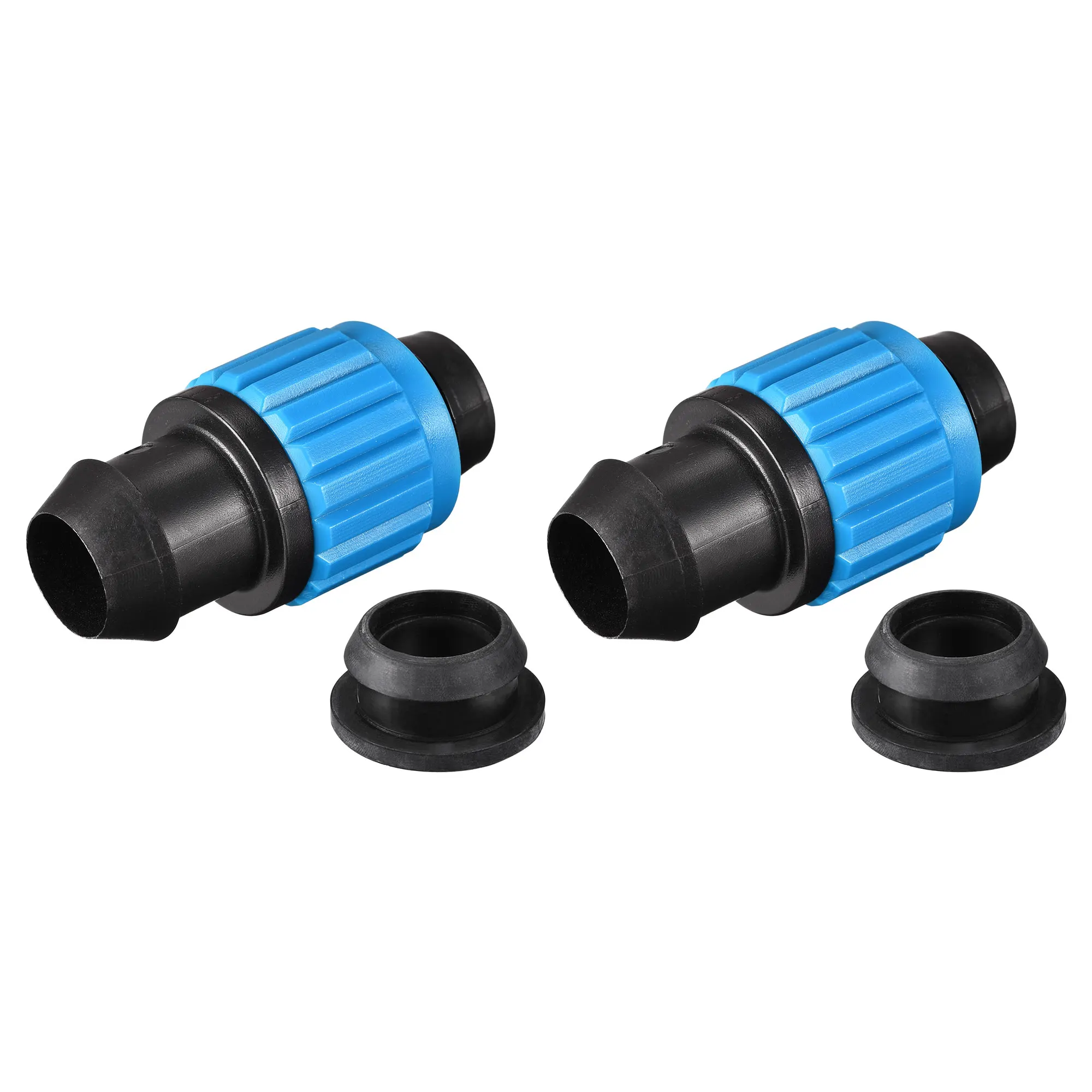 

Uxcell Drip Irrigation Tubing Coupling Barbed Locking Fitting with Washer for 25mm Drip Tape Sprinkler System Blue 2pcs