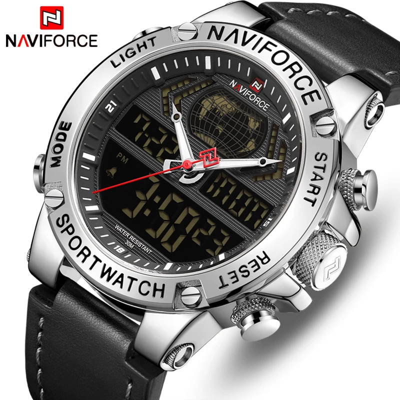 Часы наручные NAVIFORCE Мужские кварцевые роскошные спортивные модные деловые