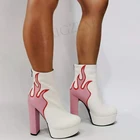 Ботинки женские из искусственной кожи, на платформе, с молнией сзади, большие размеры 42, 44, 47