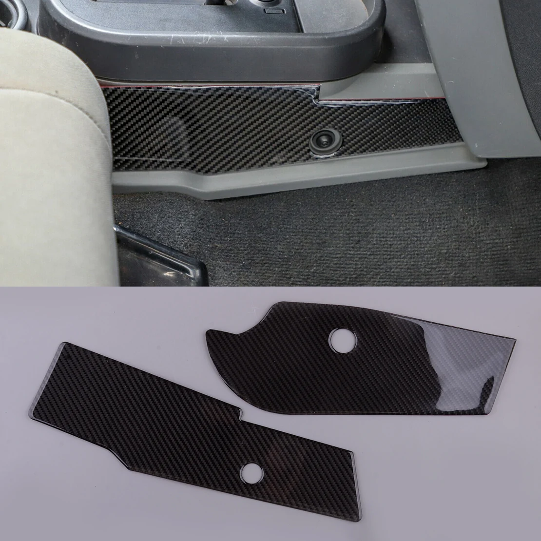 

Gear Shifter Console Both Side Panel Trim Carbon Fiber fit for Jeep Wrangler X Rubicon Sport Utility 2-Door 2007 2008 2009 2010