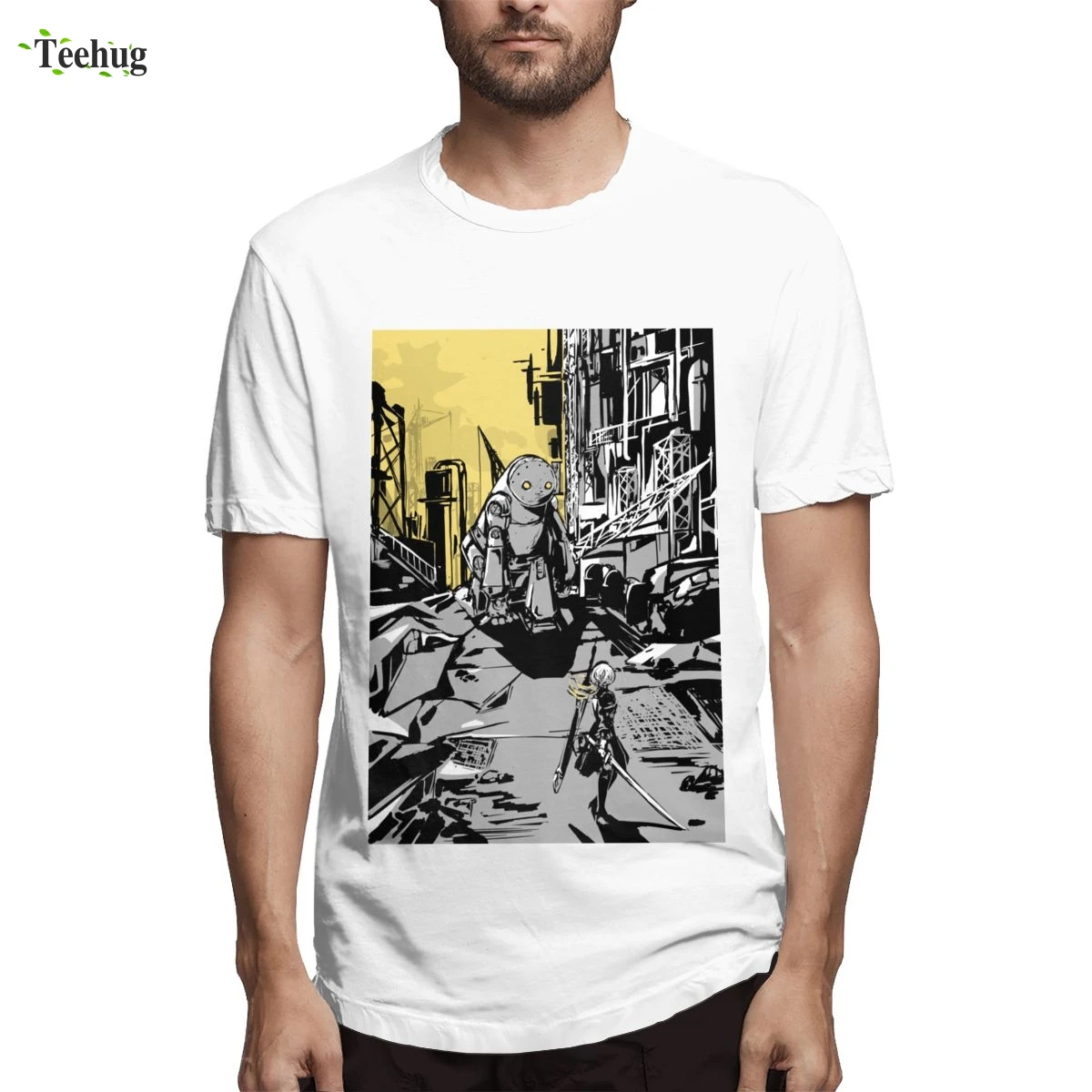 

Organnic Cotton NieR Automata Homme Tee Shirt For Boy Novelty Streetwear For Boy Pure Cotton Short Sleeve