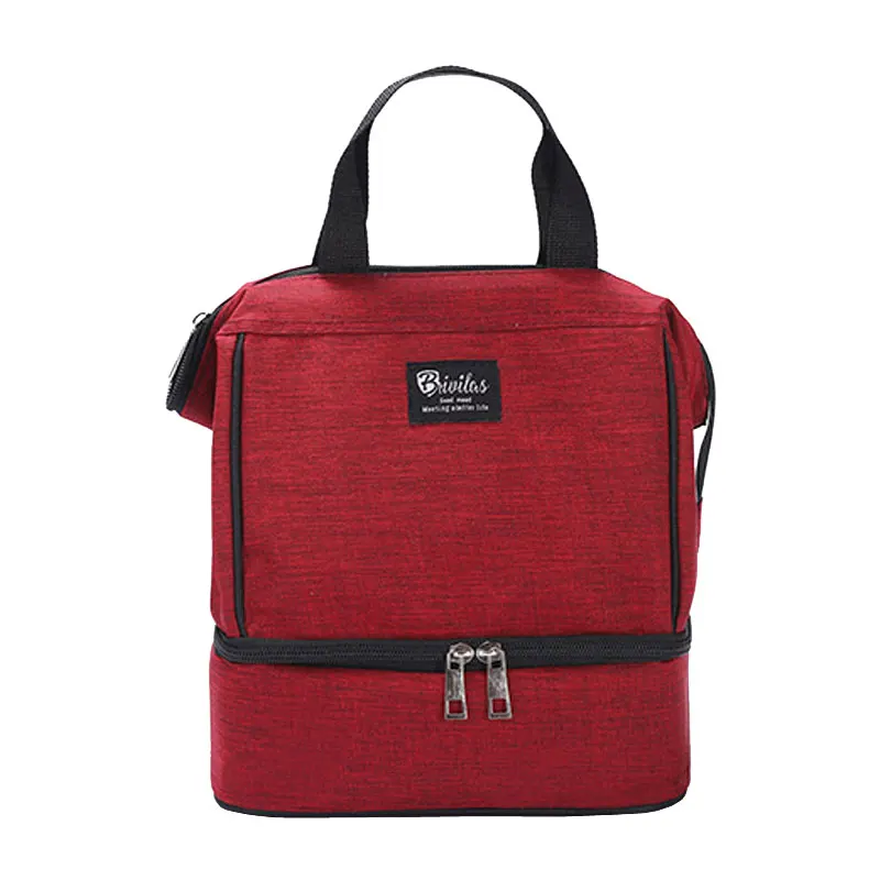 

2 Layer Insulated Lunch Bag Large Beauty Cooler Food Bag Thermal Picnic Box Waterproof Thermo Tote Kids School Lunchbox