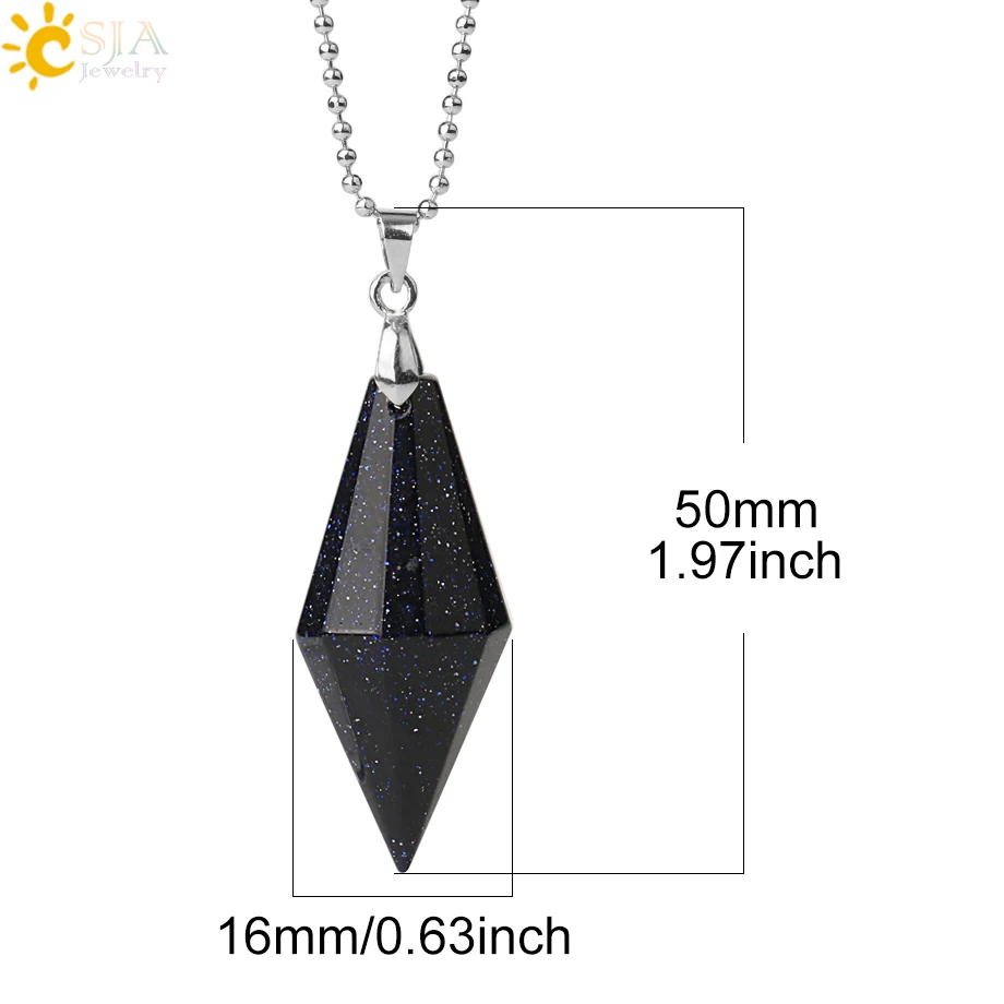 CSJA симметрия конус натуральный подвески с камнями ожерелья многогранные