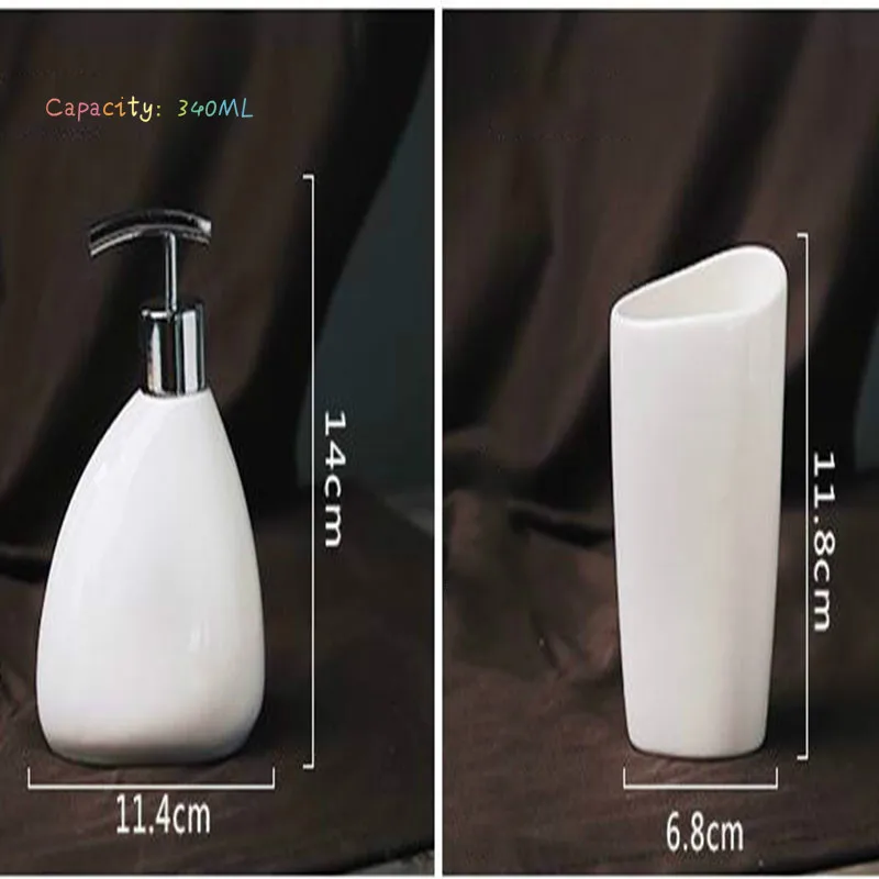 

ceramics Bathroom Accessories Set Soap Dispenser/Toothbrush Holder/Tumbler/Soap Dish Cotton swab Aromatherapy Bathroom Products