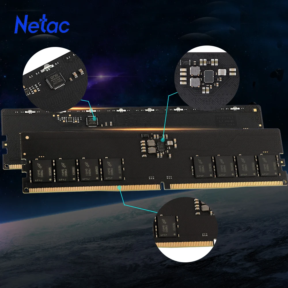 Netac Ram DDR5 16GBx2 Memory 4800Mhz Dimm Ddr5 Desktop Memoria Module PC5-38400 Heat Sink for x99 Intel AMD Motherboard |