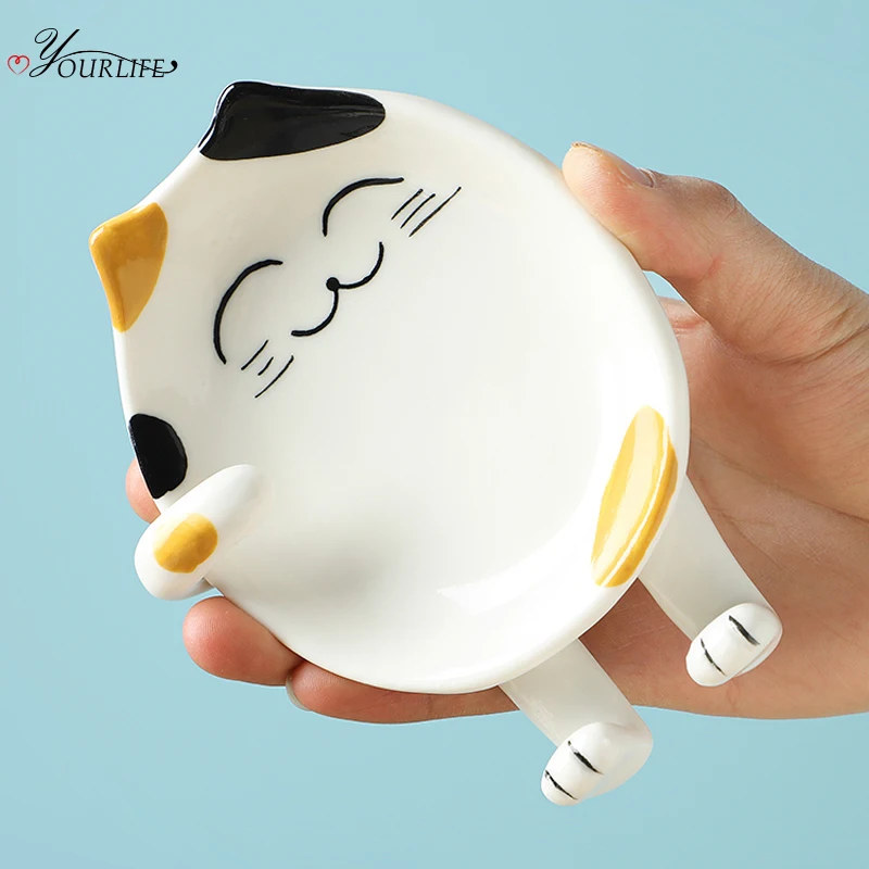 OYOURLIFE симпатичный мультяшный керамический держатель крышки кастрюли кухонная