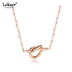 Женское Ожерелье Lokaer N17091, ожерелье из нержавеющей титановой стали с подвеской-узлом, оригинальный дизайн цвета розового золота, чокер