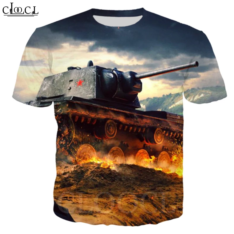 CLOOCL Games World Of Tanks летние футболки с 3D принтом для мужчин и женщин коротким рукавом