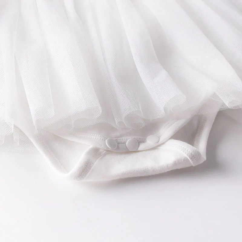 

Spring Autumn 0-2Yrs Infant Baby Girls Rompers Baby Clothes Bodysuit Long Sleeve White Lace Rompers + Cap Baby Girls Rompers