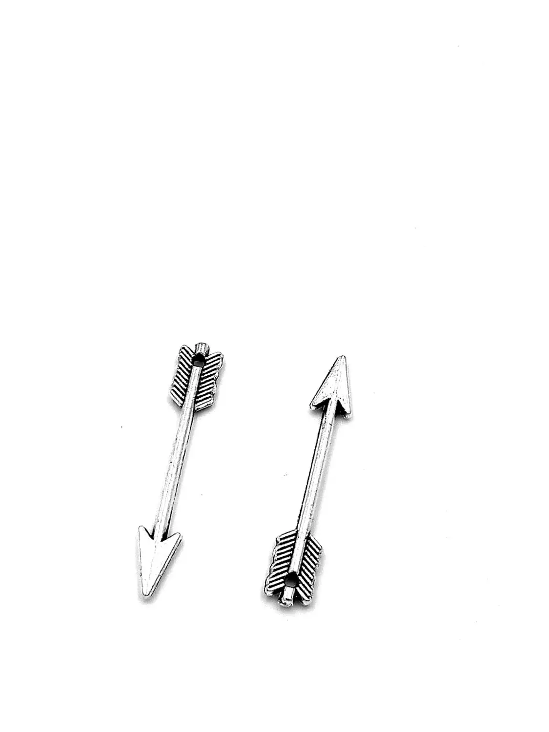 

50 шт., серебряные подвески-стрелы, 30 мм